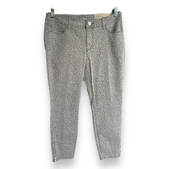 Ann Taylor LOFT Womens Jeans Sz 31 12 Curvy Skinny Ankle Gray Leopard Print NEW - Picture 4 of 8
